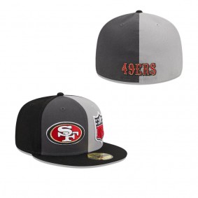 Men's San Francisco 49ers Gray Black 2023 Sideline 59FIFTY Fitted Hat