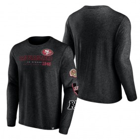 Men's San Francisco 49ers Heather Black High Whip Pitcher Long Sleeve T-Shirt