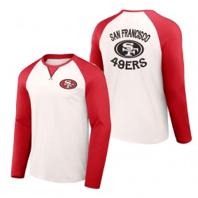 Men's San Francisco 49ers NFL x Darius Rucker Collection by Fanatics Cream Scarlet Long Sleeve Raglan T-Shirt