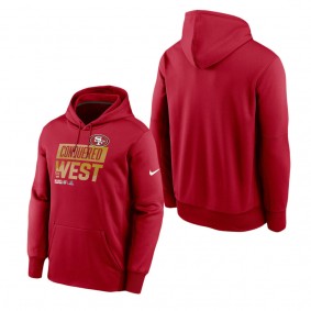 Men's San Francisco 49ers Nike Scarlet 2022 NFC West Division Champions Locker Room Trophy Collection Pullover Hoodie