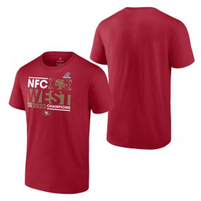 Men's San Francisco 49ers Scarlet 2023 NFC West Division Champions Conquer T-Shirt