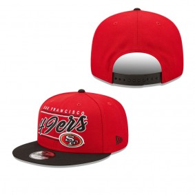 Men's San Francisco 49ers Scarlet Black Team Script 9FIFTY Snapback Hat