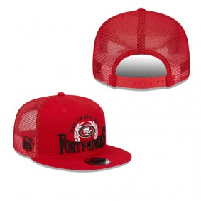 Men's San Francisco 49ers Scarlet Collegiate Trucker 9FIFTY Snapback Hat