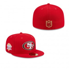 Men's San Francisco 49ers Scarlet Main Patch 59FIFTY Fitted Hat