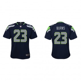 Youth Seattle Seahawks Artie Burns College Navy Game Jersey