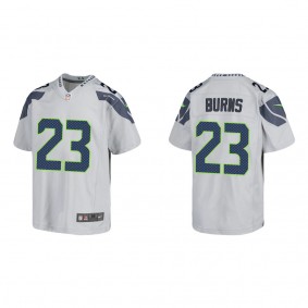 Youth Seattle Seahawks Artie Burns Gray Game Jersey
