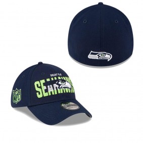 Men's Seattle Seahawks College Navy 2023 NFL Draft 39THIRTY Flex Hat