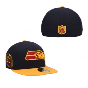 Men's Seattle Seahawks Navy Gold 40th Season 59FIFTY Fitted Hat