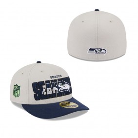Men's Seattle Seahawks Stone College Navy 2023 NFL Draft Low Profile 59FIFTY Fitted Hat