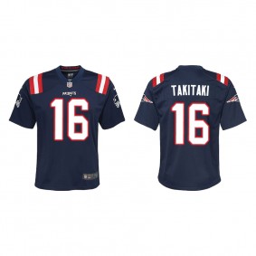Youth New England Patriots Sione Takitaki Navy Game Jersey