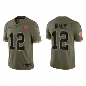 Tom Brady Tampa Bay Buccaneers Olive 2022 Salute To Service Limited Jersey