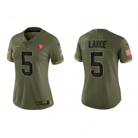 Trey Lance Women's San Francisco 49ers Olive 2022 Salute To Service Limited Jersey