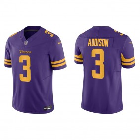 Men's Minnesota Vikings Jordan Addison Purple 2023 NFL Draft Vapor F.U.S.E. Limited Jersey