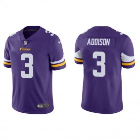 Men's Minnesota Vikings Jordan Addison Purple 2023 NFL Draft Vapor Limited Jersey