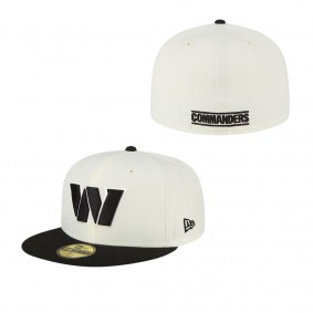 Men's Washington Commanders Cream Black Chrome Collection 59FIFTY Fitted Hat