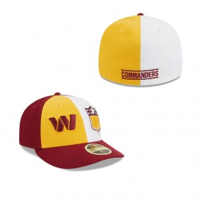 Men's Washington Commanders Gold Burgundy 2023 Sideline Low Profile 59FIFTY Fitted Hat