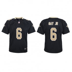 Youth New Orleans Saints Willie Gay Jr. Black Game Jersey