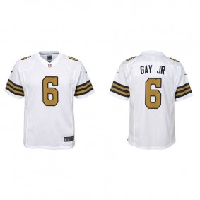 Youth New Orleans Saints Willie Gay Jr. White Alternate Game Jersey