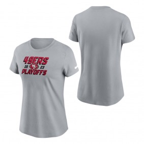 Women's San Francisco 49ers Gray 2023 NFL Playoffs Iconic T-Shirt