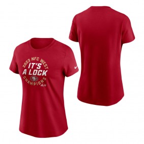 Women's San Francisco 49ers Scarlet 2023 NFC West Division Champions Locker Room Trophy Collection T-Shirt
