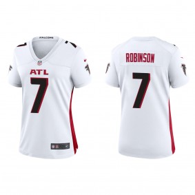 Women's Atlanta Falcons Bijan Robinson White 2023 NFL Draft Game Jersey