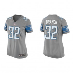 Women's Detroit Lions Brian Branch Silver 2023 NFL Draft Game Jersey