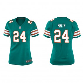 Women's Miami Dolphins Cam Smith Aqua 2023 NFL Draft Throwback Game Jersey