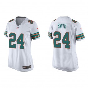 Women's Miami Dolphins Cam Smith White 2023 NFL Draft Throwback Game Jersey
