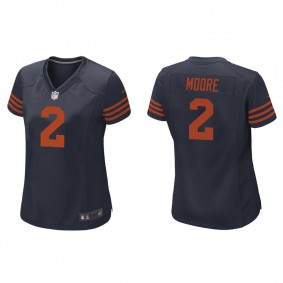 Women's Chicago Bears D.J. Moore Navy Throwback Game Jersey