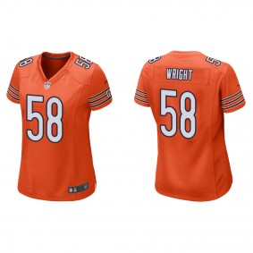 Women's Chicago Bears Darnell Wright Orange 2023 NFL Draft Alternate Game Jersey