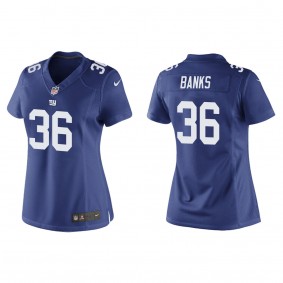 Women's New York Giants Deonte Banks Royal 2023 NFL Draft Game Jersey