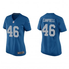 Women's Detroit Lions Jack Campbell Blue 2023 NFL Draft Throwback Game Jersey