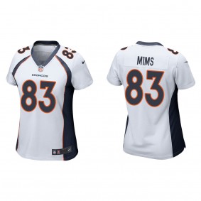 Women's Denver Broncos Marvin Mims White 2023 NFL Draft Game Jersey