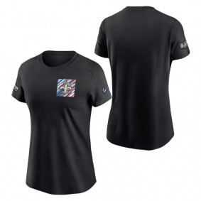 Women's New Orleans Saints Black 2023 NFL Crucial Catch Sideline T-Shirt