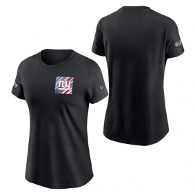 Women's New York Giants Black 2023 NFL Crucial Catch Sideline T-Shirt