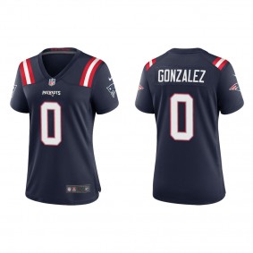 Women's New England Patriots Christian Gonzalez Navy 2023 NFL Draft Game Jersey
