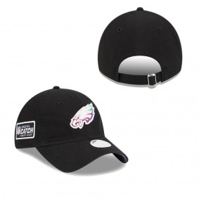 Women's Philadelphia Eagles Black 2023 NFL Crucial Catch 9TWENTY Adjustable Hat