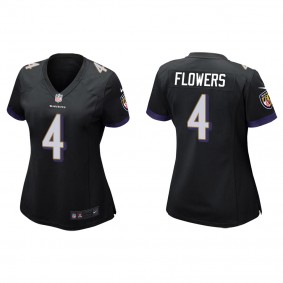 Women's Baltimore Ravens Zay Flowers Black 2023 NFL Draft Game Jersey