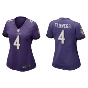Women's Baltimore Ravens Zay Flowers Purple 2023 NFL Draft Game Jersey