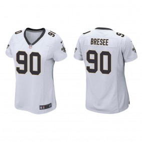Women's New Orleans Saints Bryan Bresee White 2023 NFL Draft Game Jersey