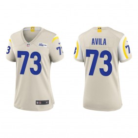 Women's Los Angeles Rams Steve Avila Bone 2023 NFL Draft Game Jersey