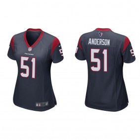 Women's Houston Texans Will Anderson Navy 2023 NFL Draft Game Jersey