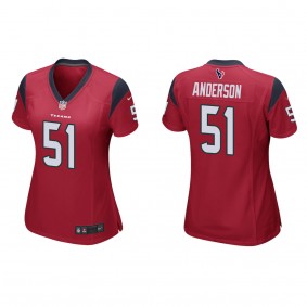 Women's Houston Texans Will Anderson Red 2023 NFL Draft Game Jersey