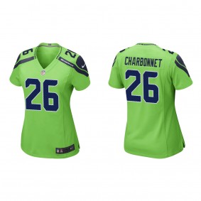 Women's Seattle Seahawks Zach Charbonnet Neon Green 2023 NFL Draft Game Jersey