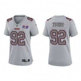 Women's Chase Young San Francisco 49ers Gray Super Bowl LVIII Atmosphere Fashion Game Jersey
