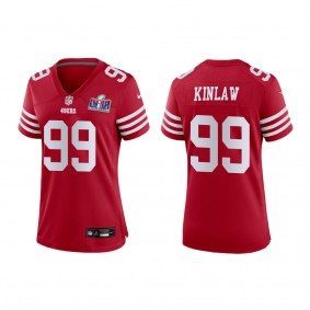Women's Javon Kinlaw San Francisco 49ers Scarlet Super Bowl LVIII Game Jersey