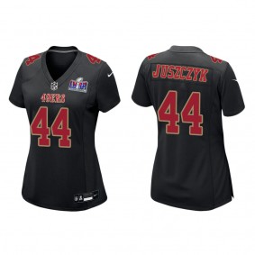 Women's Kyle Juszczyk San Francisco 49ers Black Super Bowl LVIII Carbon Fashion Game Jersey