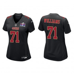 Women's Trent Williams San Francisco 49ers Black Super Bowl LVIII Carbon Fashion Game Jersey
