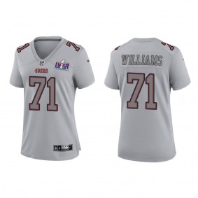 Women's Trent Williams San Francisco 49ers Gray Super Bowl LVIII Atmosphere Fashion Game Jersey