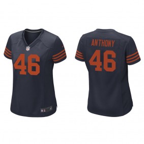 Women's Chicago Bears Andre Anthony Navy Throwback Game Jersey